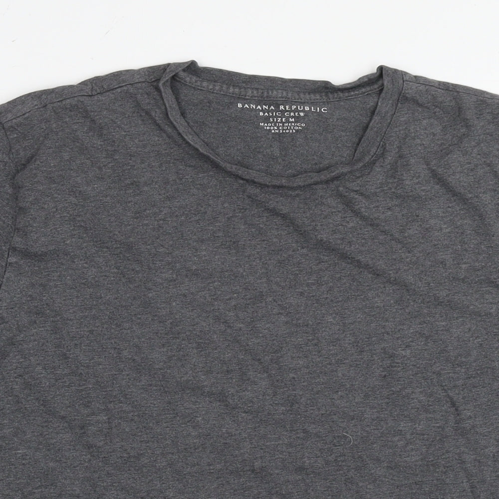 Banana Republic Womens Grey Cotton Basic T-Shirt Size M Round Neck