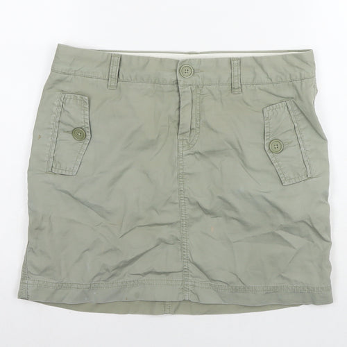 Gap Womens Green Cotton Cargo Skirt Size 4 Zip