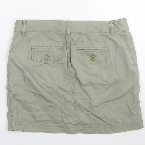 Gap Womens Green Cotton Cargo Skirt Size 4 Zip