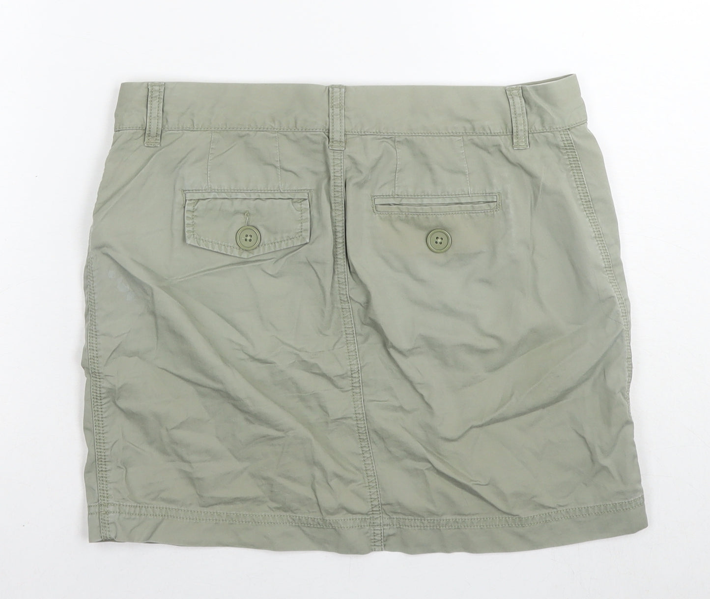 Gap Womens Green Cotton Cargo Skirt Size 4 Zip