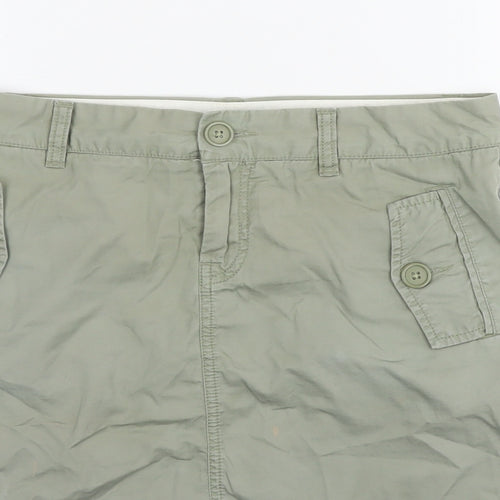 Gap Womens Green Cotton Cargo Skirt Size 4 Zip