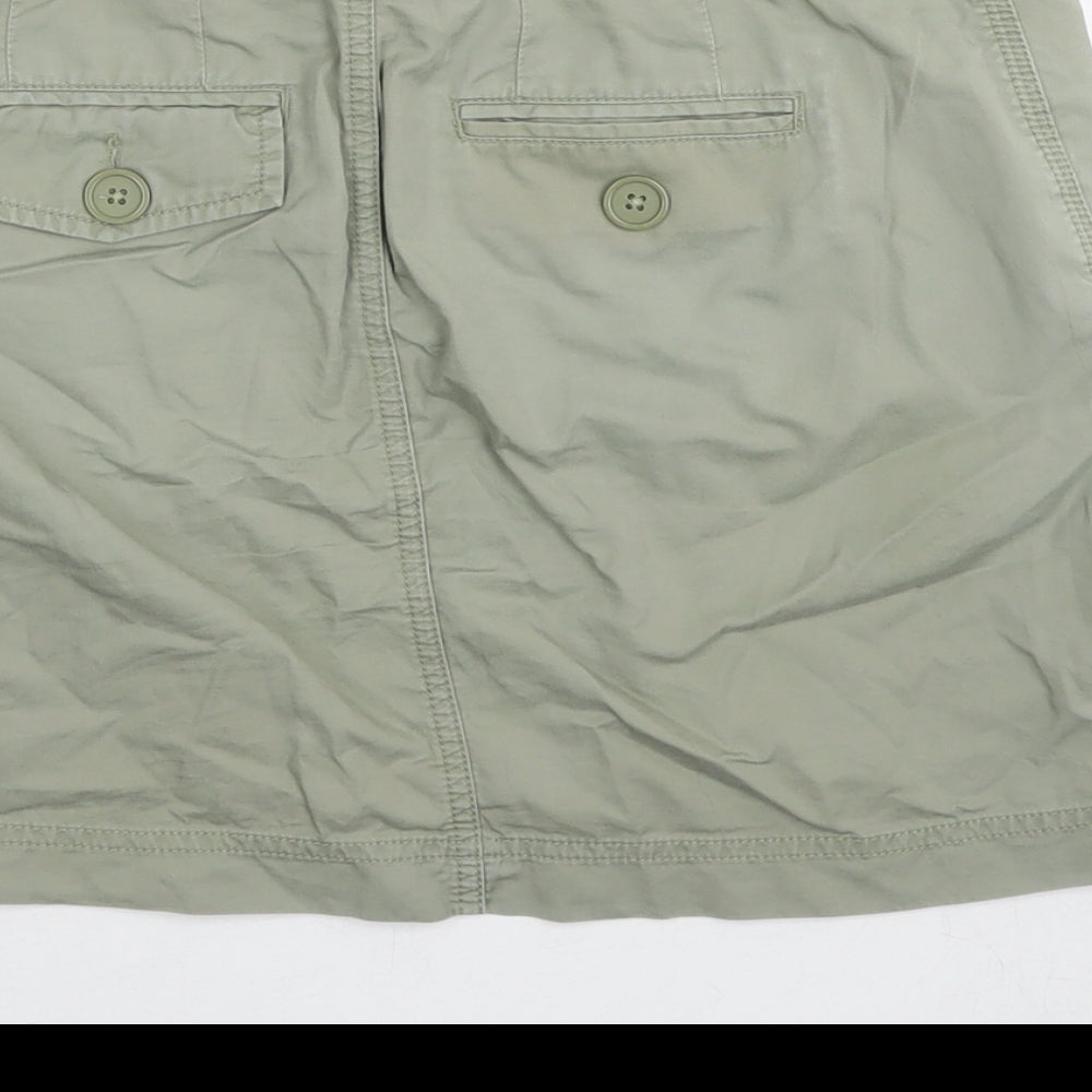 Gap Womens Green Cotton Cargo Skirt Size 4 Zip