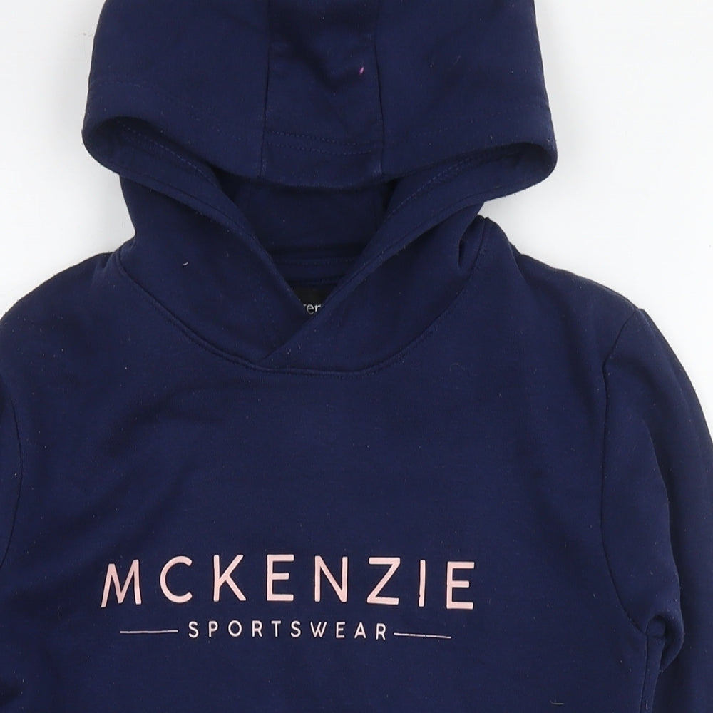 McKenzie Girls Blue Cotton Pullover Hoodie Size 12-13 Years Pullover - Logo