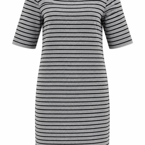 Philosophy Womens Grey Striped Cotton T-Shirt Dress Size M Round Neck Pullover