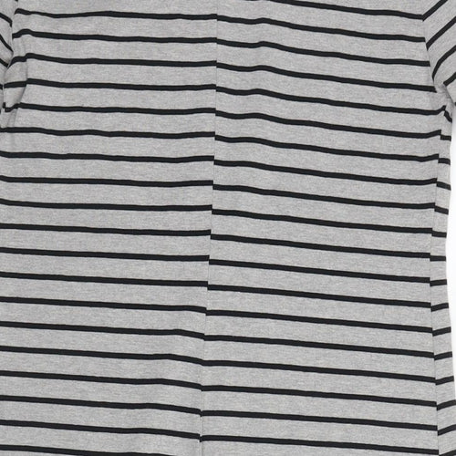 Philosophy Womens Grey Striped Cotton T-Shirt Dress Size M Round Neck Pullover