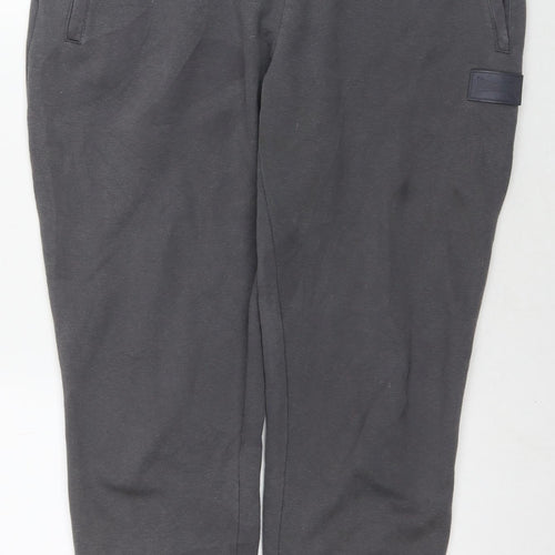 Lonsdale Womens Grey Polyester Jogger Trousers Size 14 L28 in Regular Drawstring