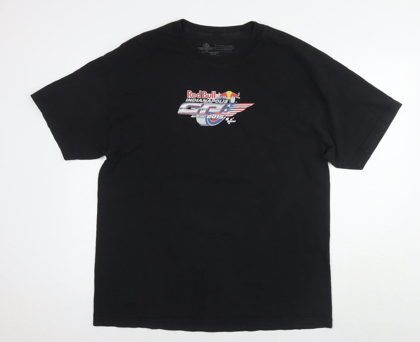 Red Bull Mens Black Cotton T-Shirt Size XL Round Neck - Racing cars