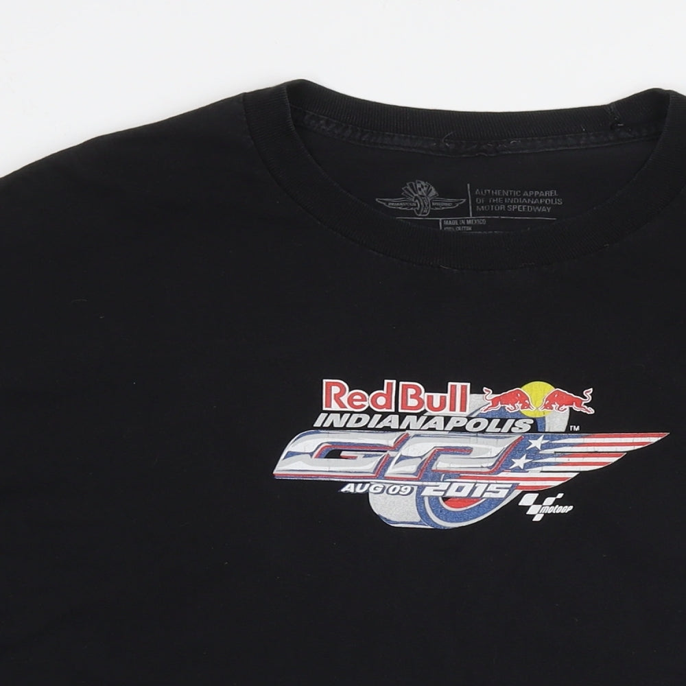 Red Bull Mens Black Cotton T-Shirt Size XL Round Neck - Racing cars