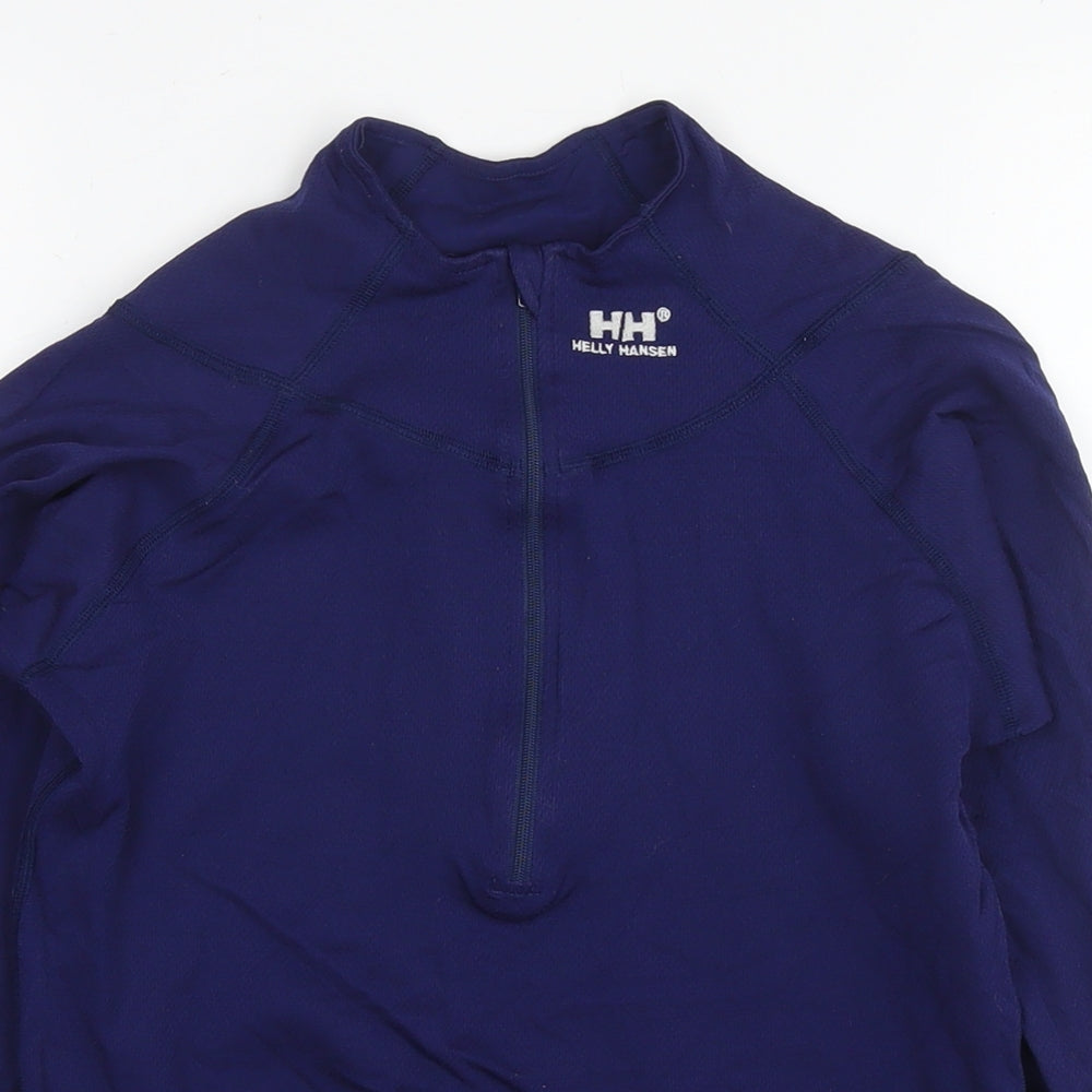 Helly Hansen Womens Blue Polyethylene Basic Casual Size S Round Neck Pullover