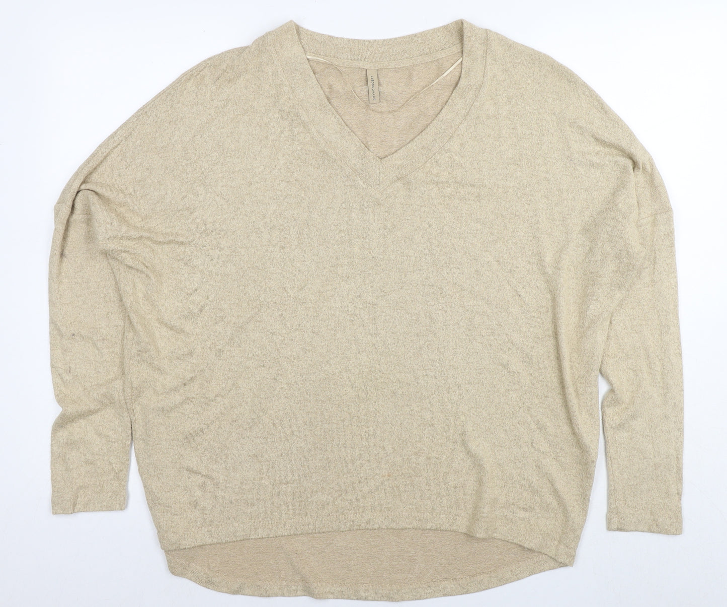 Soyaconcept Womens Beige V-Neck Viscose Pullover Jumper Size M