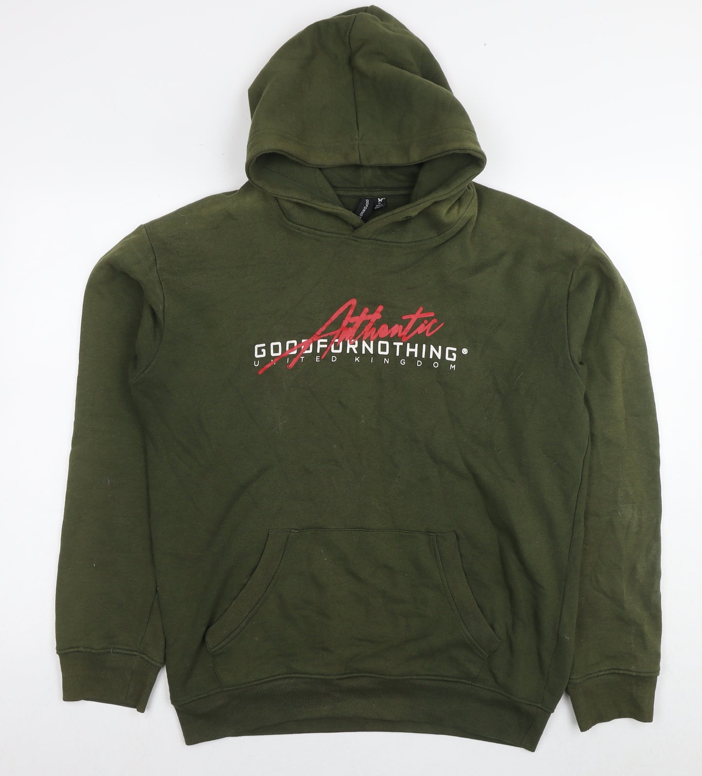 Good For Nothing Womens Green Cotton Pullover Hoodie Size XL Pullover - Logo