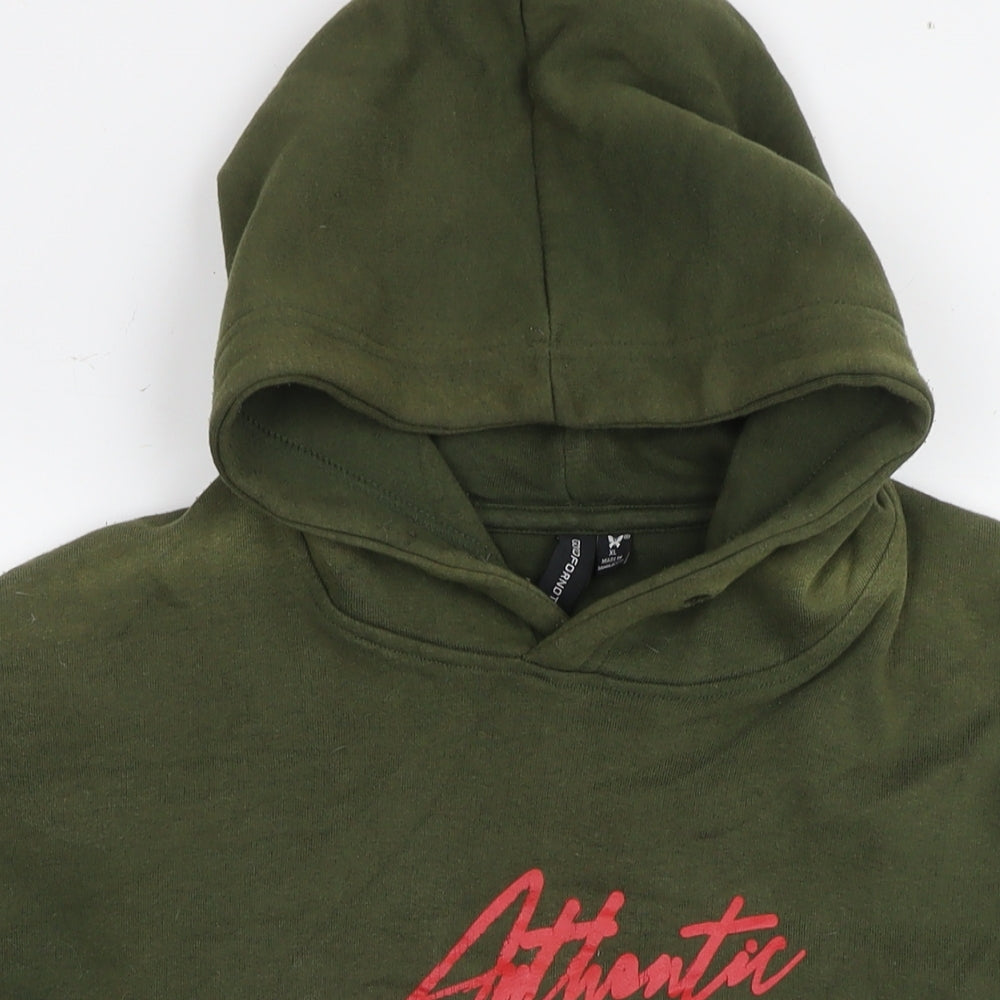 Good For Nothing Womens Green Cotton Pullover Hoodie Size XL Pullover - Logo