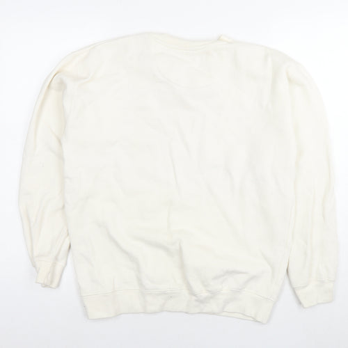 Friends Womens White Cotton Pullover Sweatshirt Size M Pullover