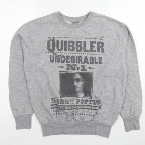 Harry Potter Womens Grey Cotton Pullover Sweatshirt Size 12 Pullover - Logo