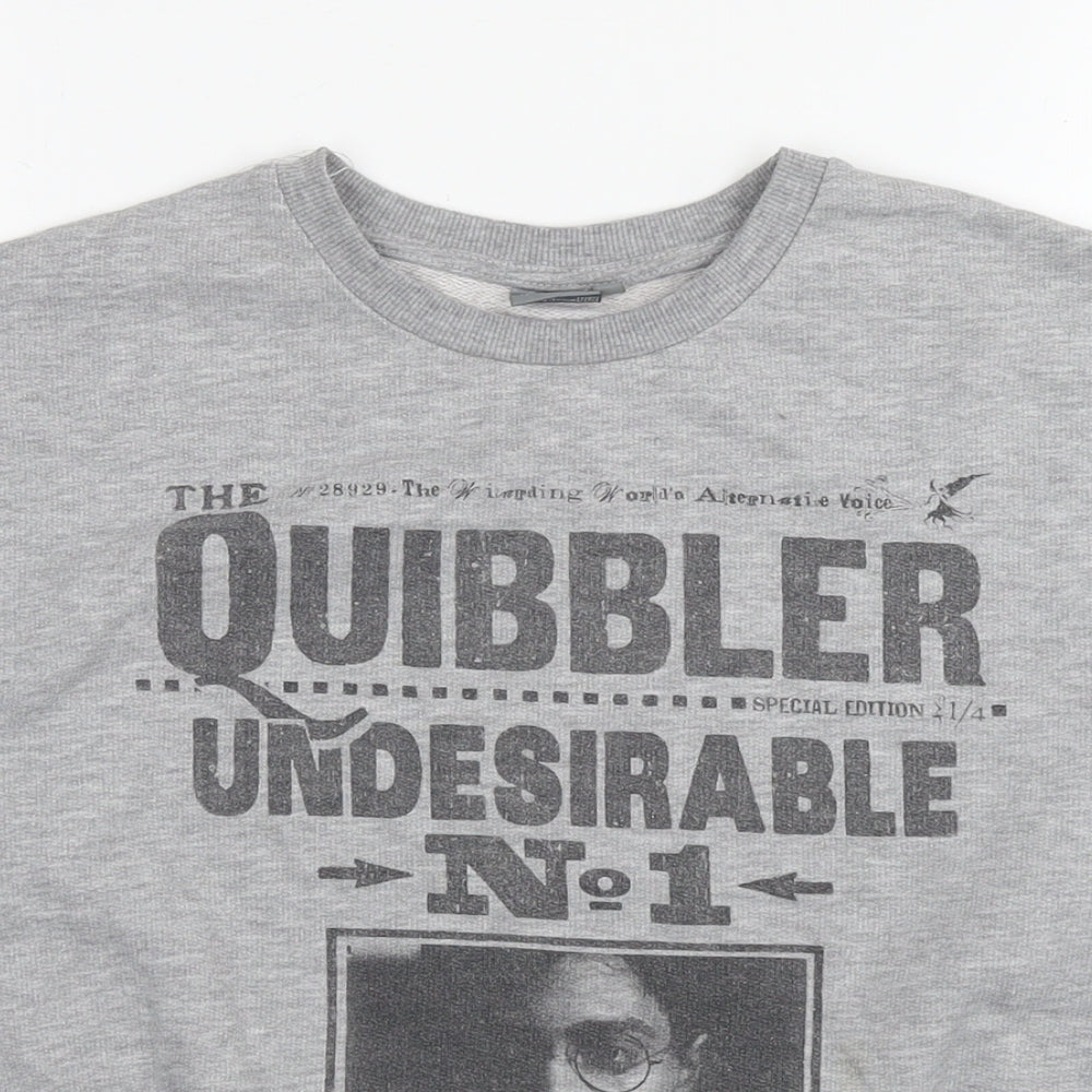 Harry Potter Womens Grey Cotton Pullover Sweatshirt Size 12 Pullover - Logo