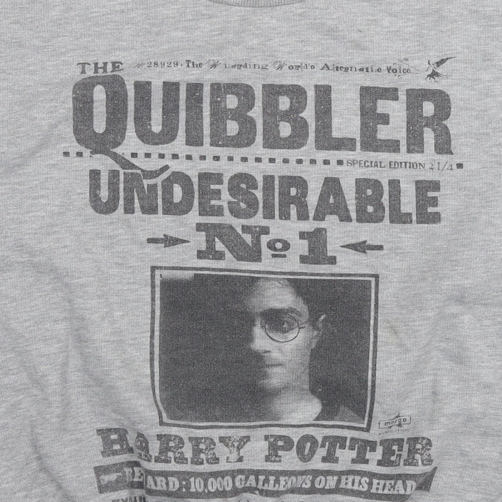 Harry Potter Womens Grey Cotton Pullover Sweatshirt Size 12 Pullover - Logo