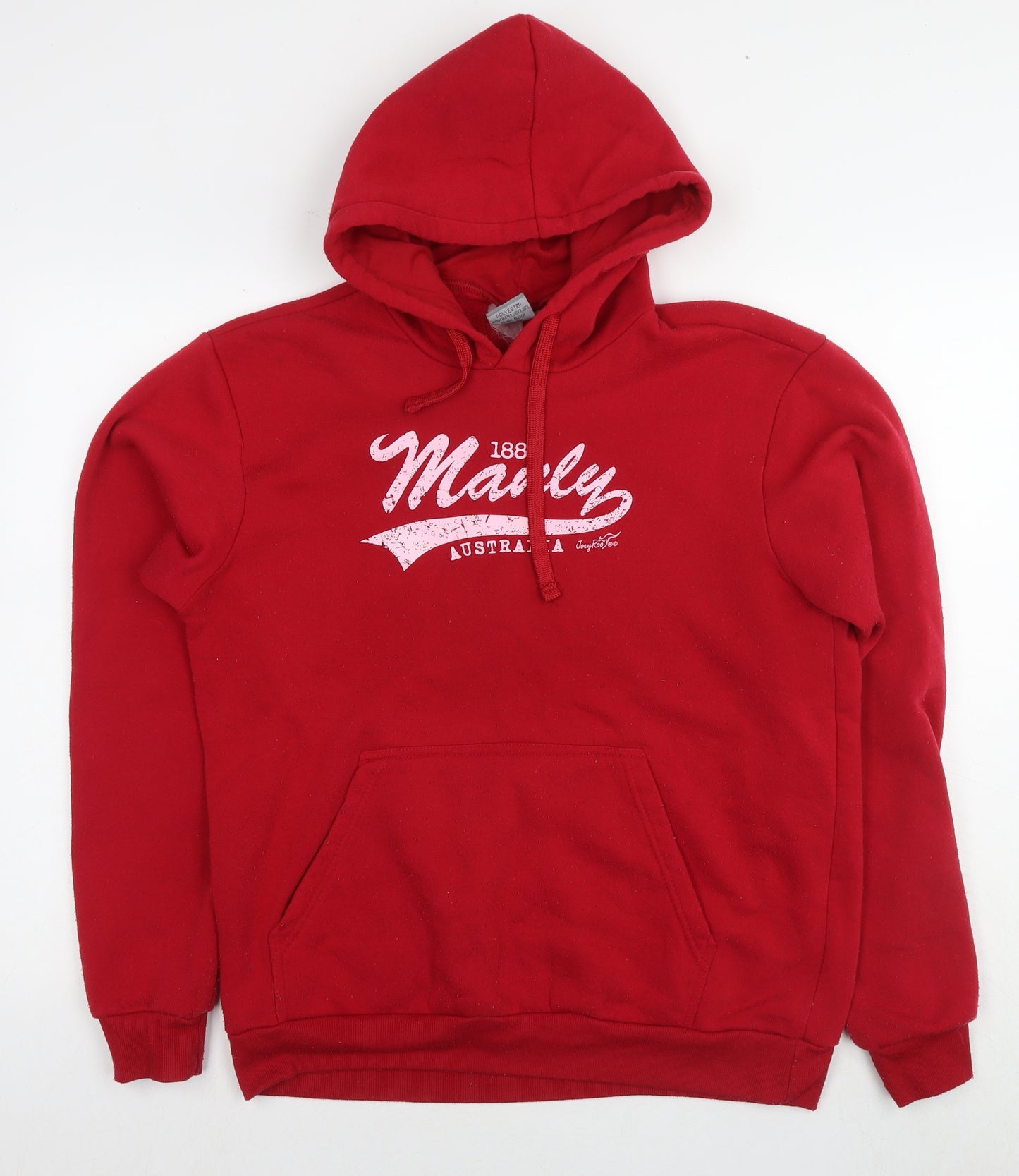 Australia Mens Red Polyester Pullover Hoodie Size M - Logo