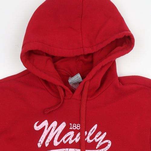 Australia Mens Red Polyester Pullover Hoodie Size M - Logo