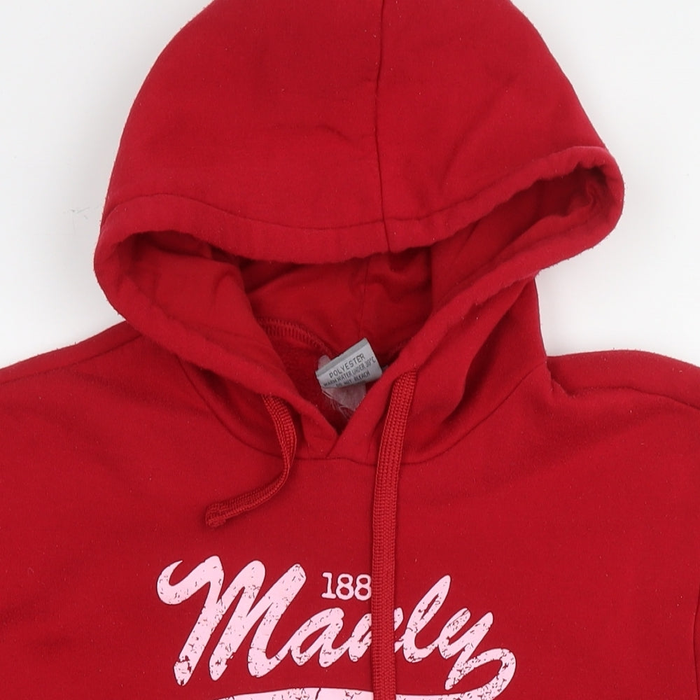 Australia Mens Red Polyester Pullover Hoodie Size M - Logo