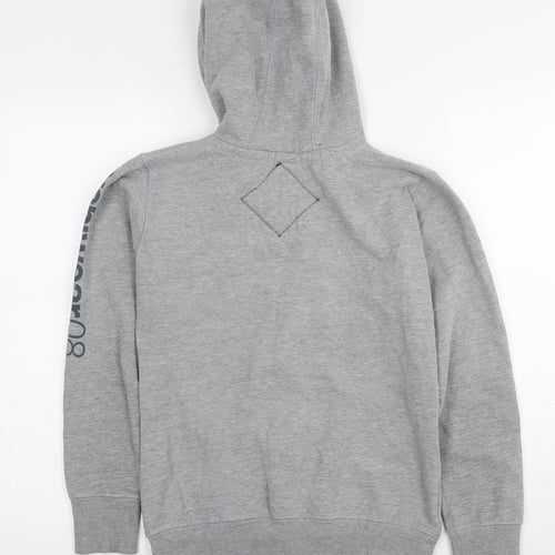 Ushi Womens Grey Cotton Full Zip Hoodie Size S Pullover - Logo