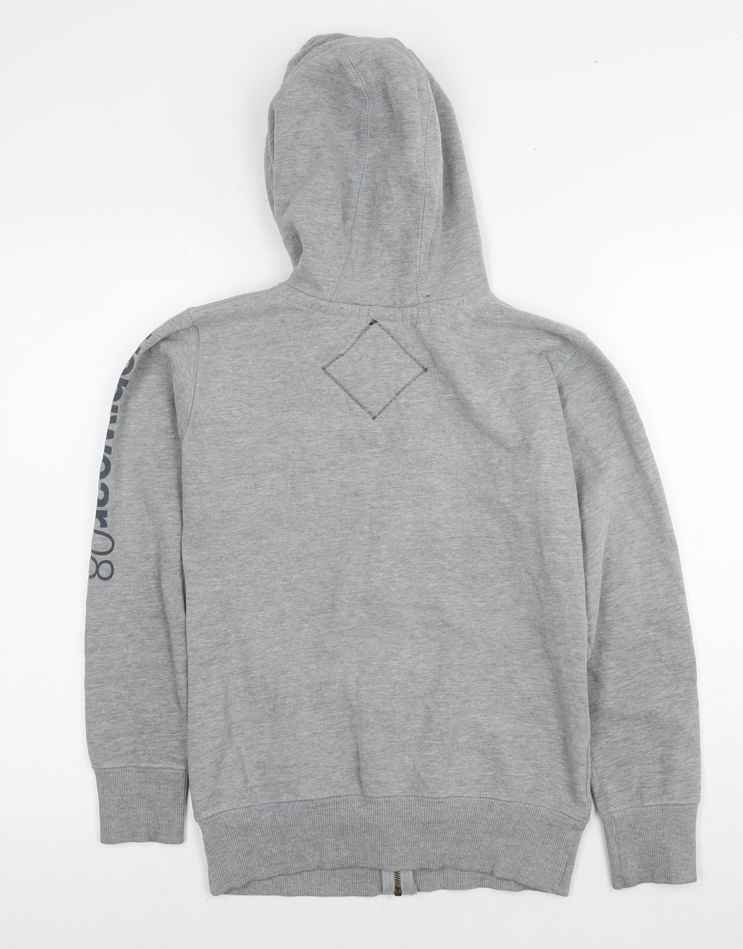 Ushi Womens Grey Cotton Full Zip Hoodie Size S Pullover - Logo