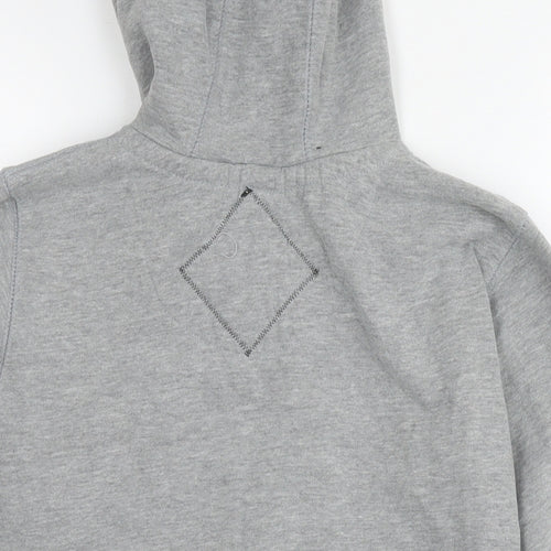 Ushi Womens Grey Cotton Full Zip Hoodie Size S Pullover - Logo