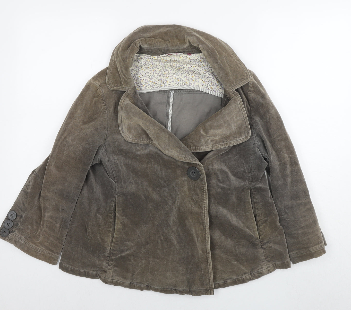 White Stuff Womens Brown Pea Coat Coat Size 12 Button