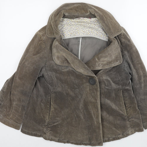 White Stuff Womens Brown Pea Coat Coat Size 12 Button