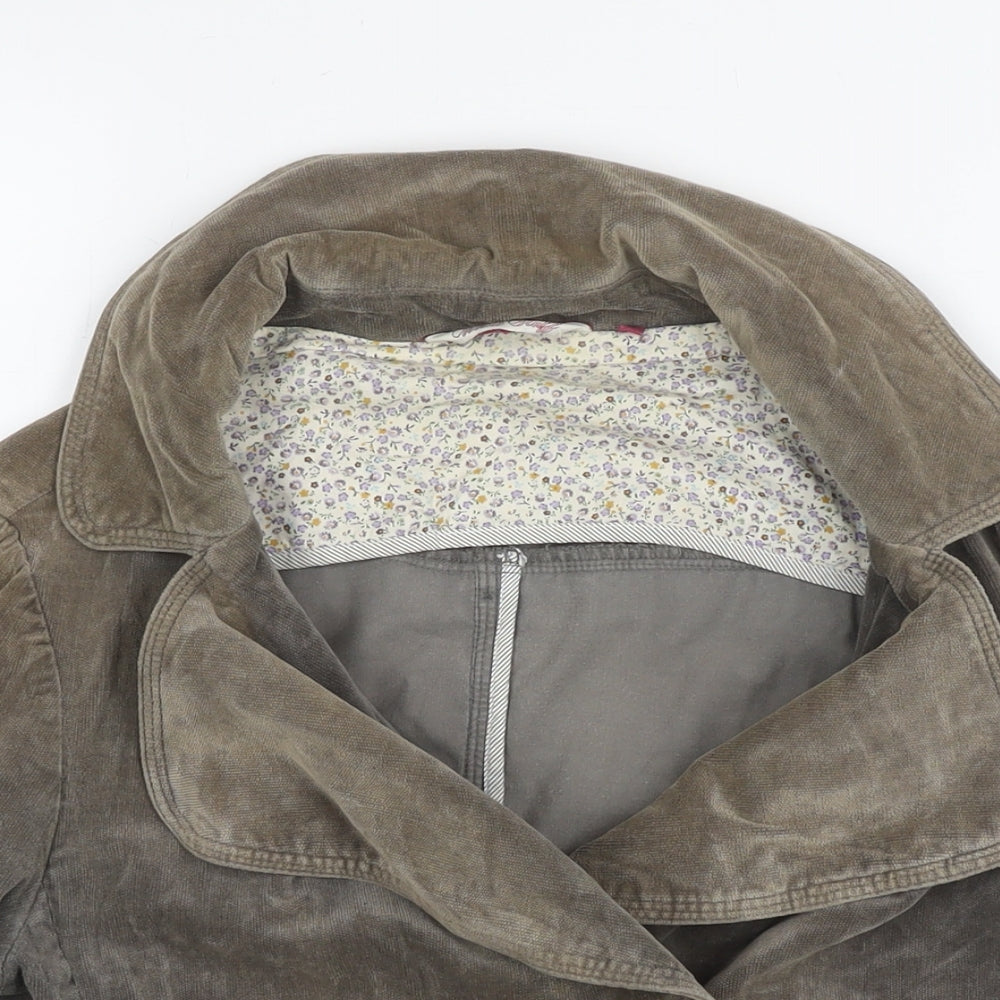 White Stuff Womens Brown Pea Coat Coat Size 12 Button
