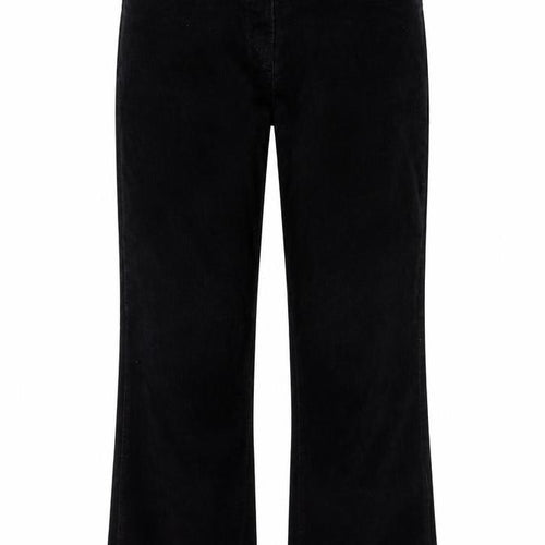 Editions Womens Black Cotton Trousers Size 14 L30 in Regular Zip - Vintage