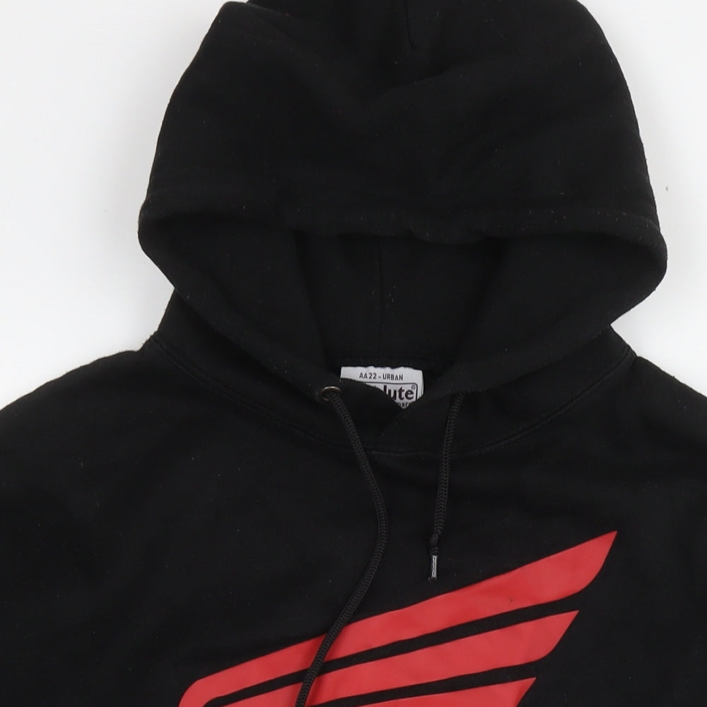 Honda Mens Black Cotton Pullover Hoodie Size M - Logo