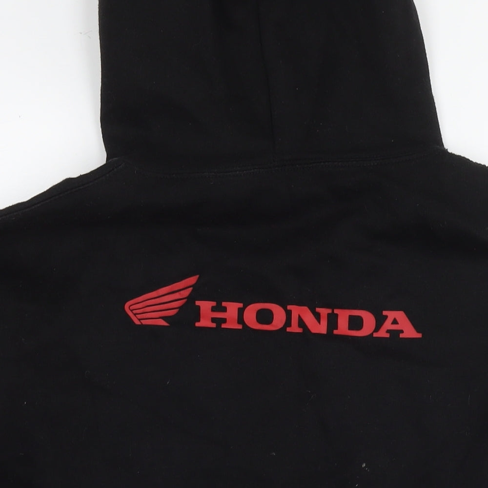 Honda Mens Black Cotton Pullover Hoodie Size M - Logo