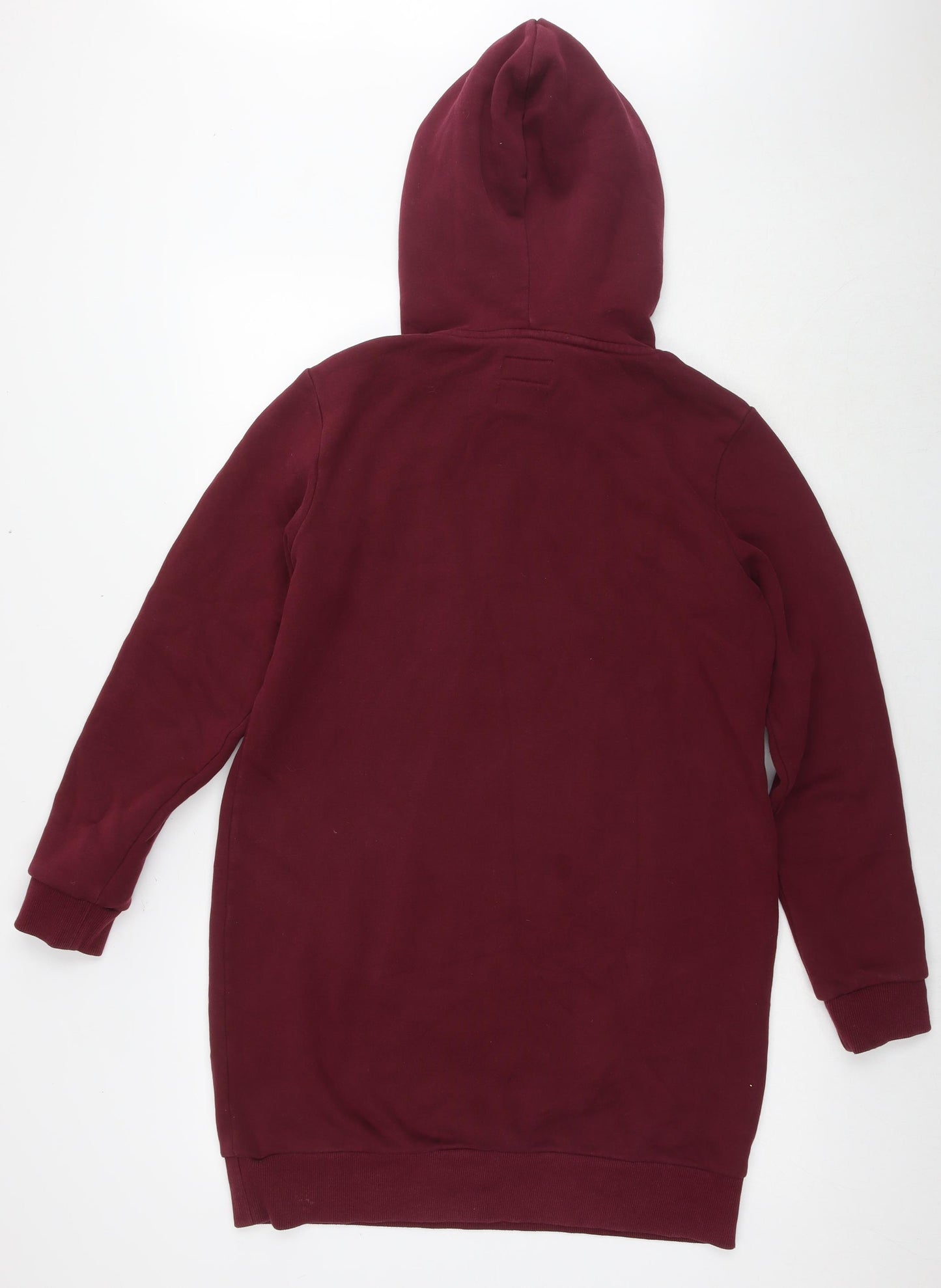 Superdry Womens Red Cotton Pullover Hoodie Size 12 Pullover - Tunic Logo