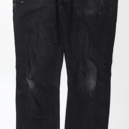 Gap Mens Black Cotton Straight Jeans Size 32 in L32 in Regular Zip