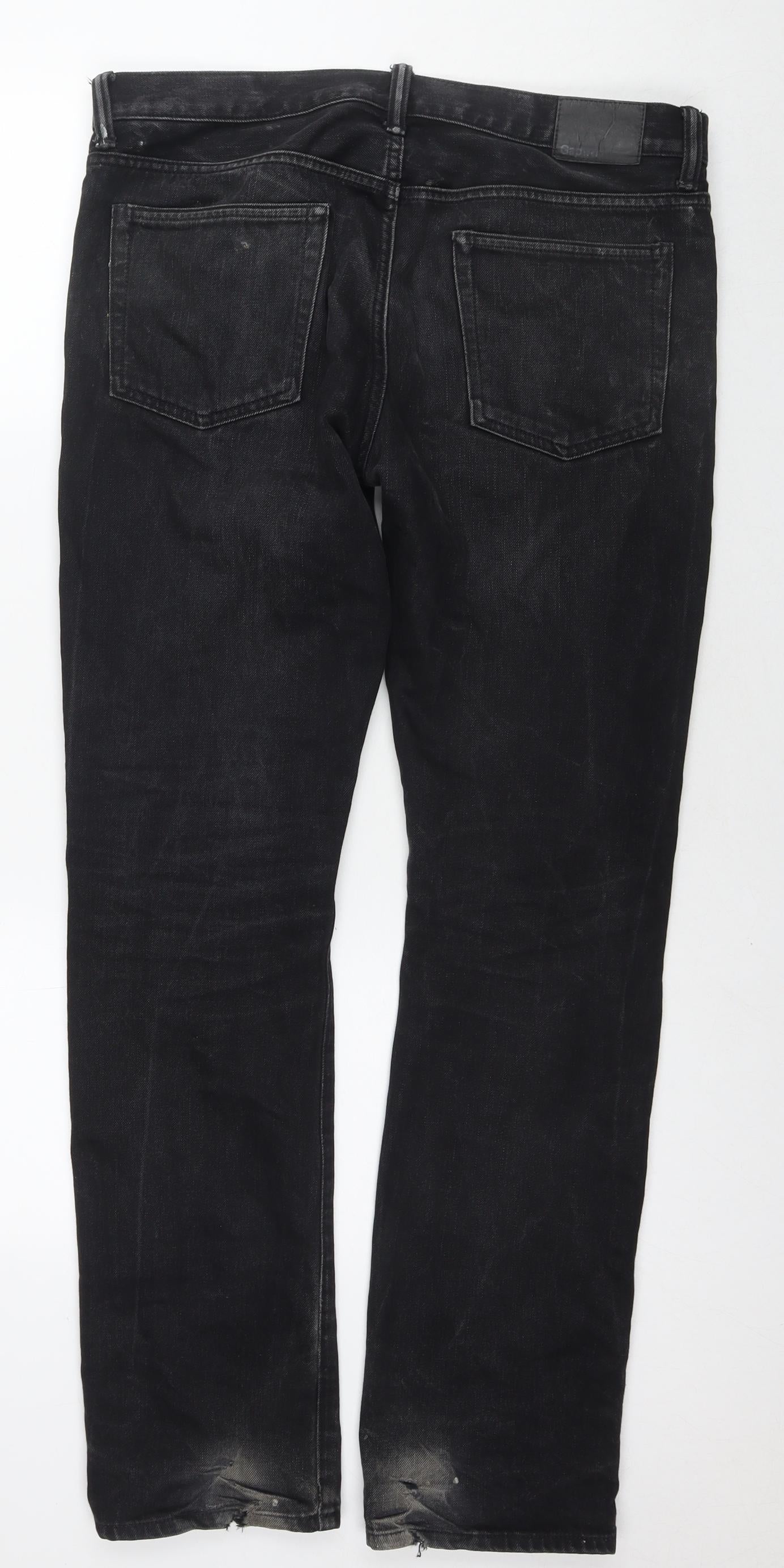 Gap Mens Black Cotton Straight Jeans Size 32 in L32 in Regular Zip