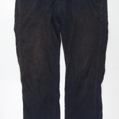 Wrangler Mens Blue Cotton Trousers Size 36 in L30 in Regular Zip