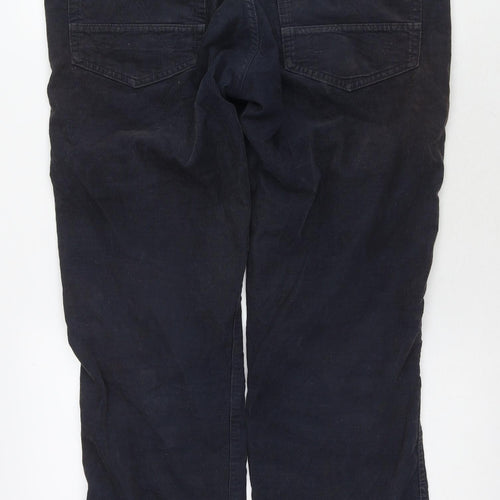 Wrangler Mens Blue Cotton Trousers Size 36 in L30 in Regular Zip