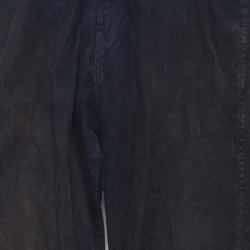 Wrangler Mens Blue Cotton Trousers Size 36 in L30 in Regular Zip