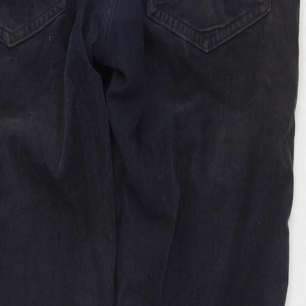 Wrangler Mens Blue Cotton Trousers Size 36 in L30 in Regular Zip