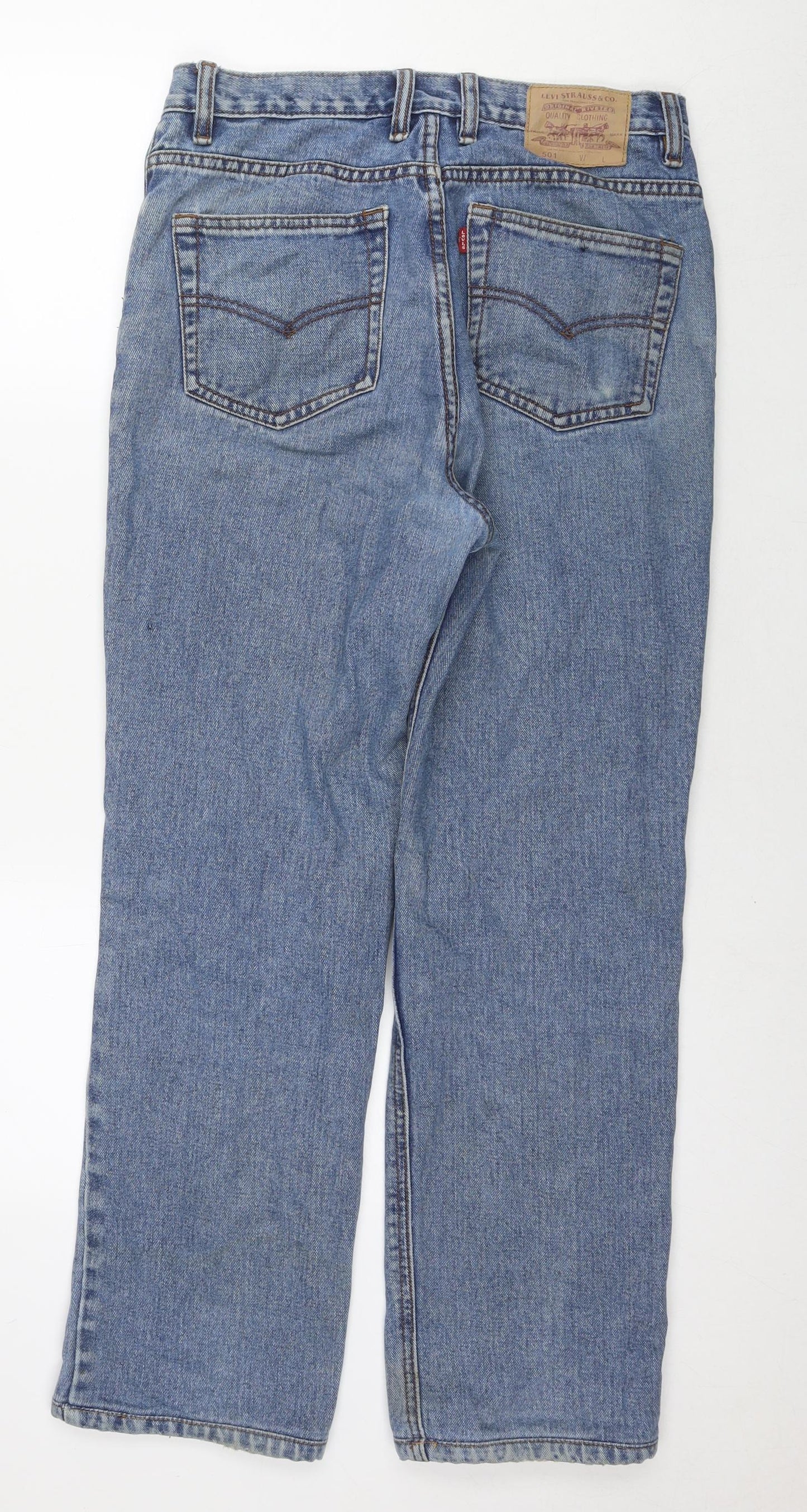 Levi's Mens Blue Cotton Straight Jeans Size 32 in L32 in Regular Zip