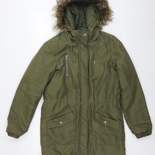 Noisy may Womens Green Puffer Jacket Jacket Size S Zip