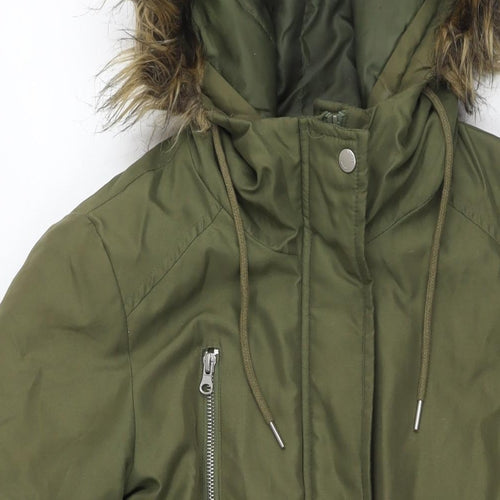 Noisy may Womens Green Puffer Jacket Jacket Size S Zip