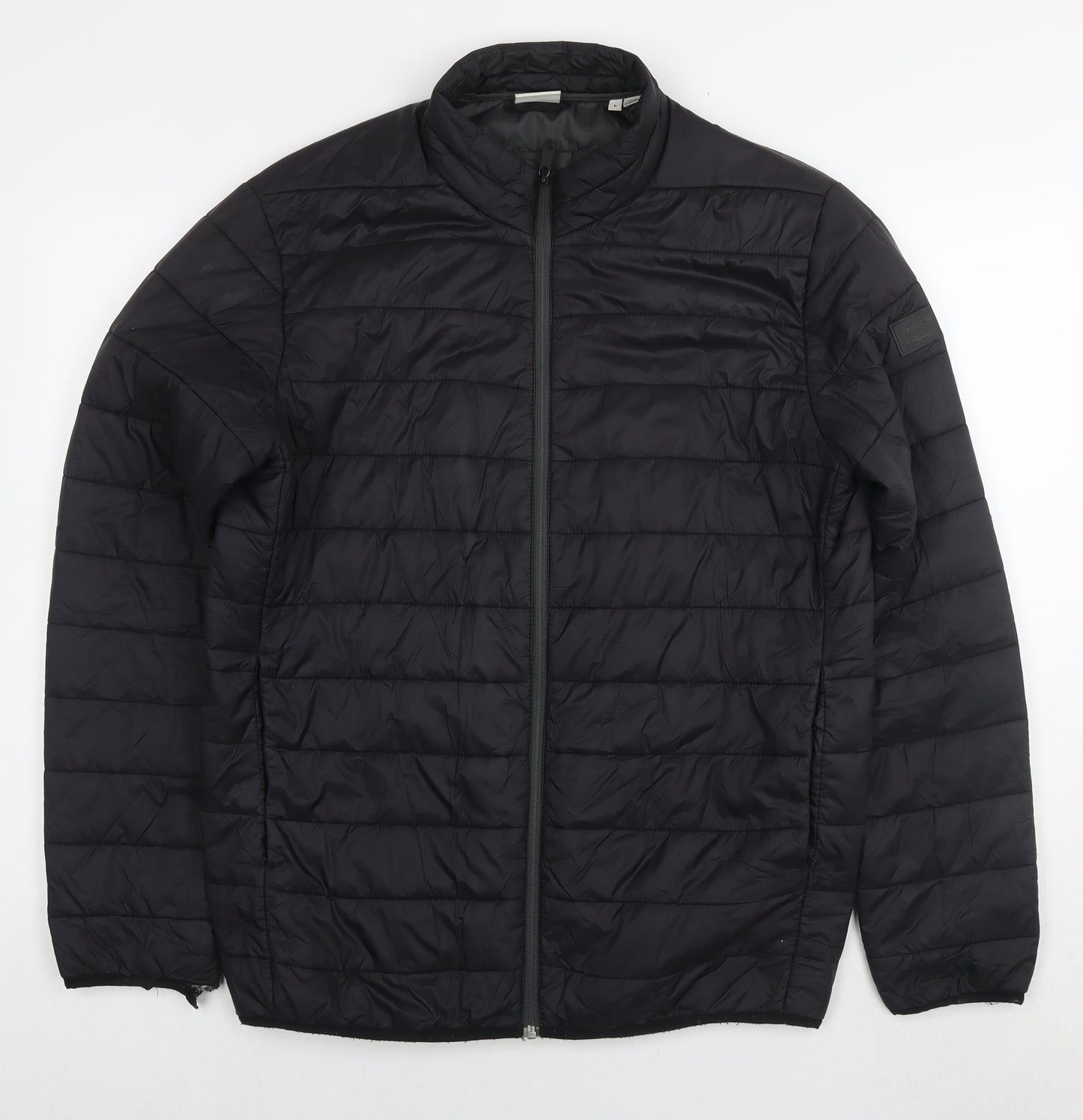 JACK & JONES Mens Black Jacket Size L Zip