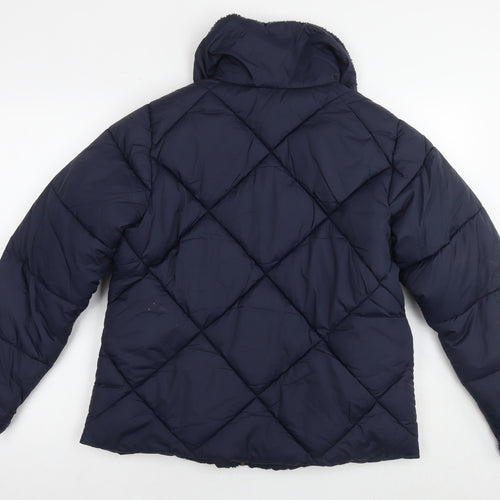 Maine Womens Blue Quilted Jacket Size 12 Zip