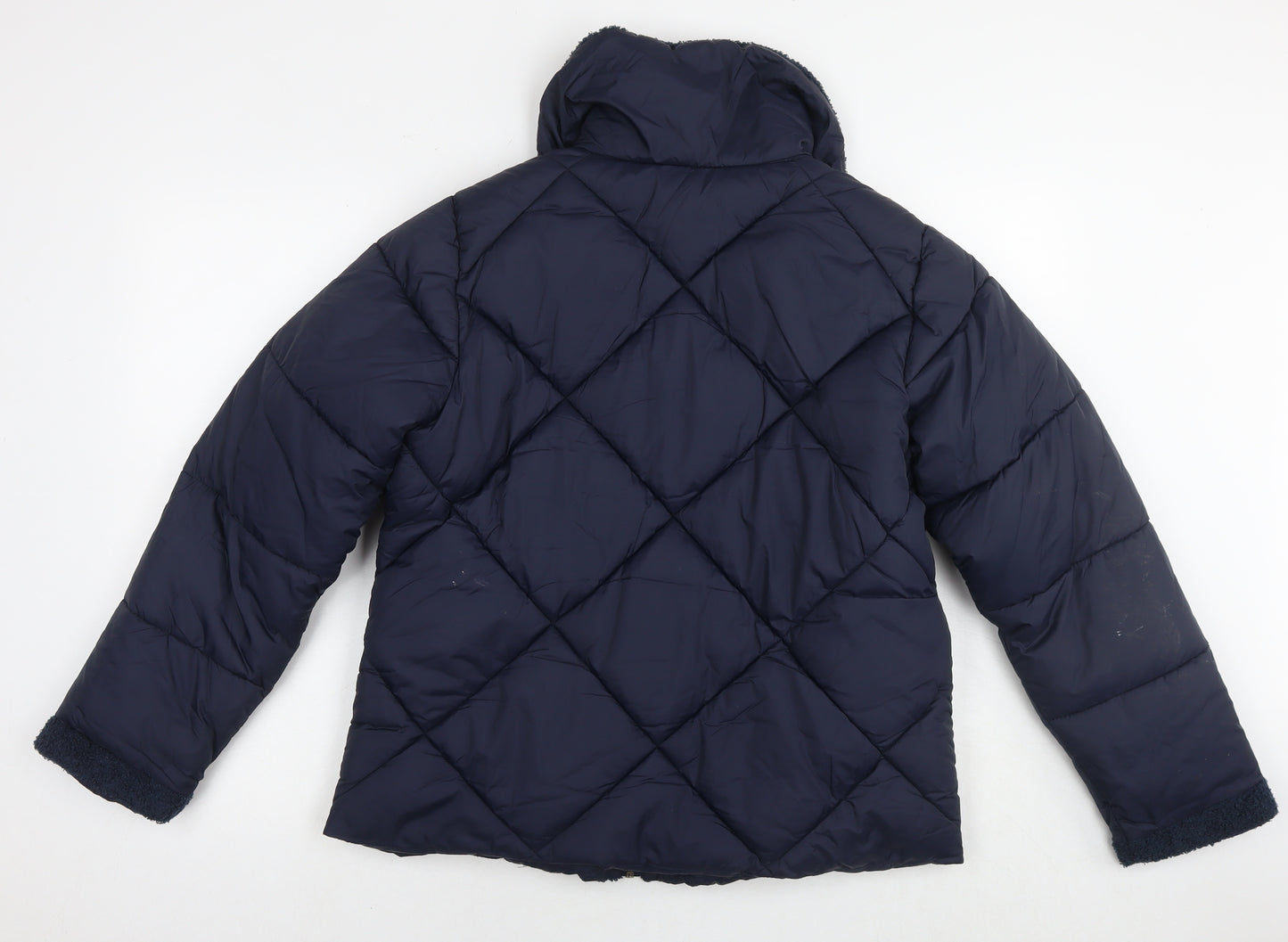 Maine Womens Blue Quilted Jacket Size 12 Zip
