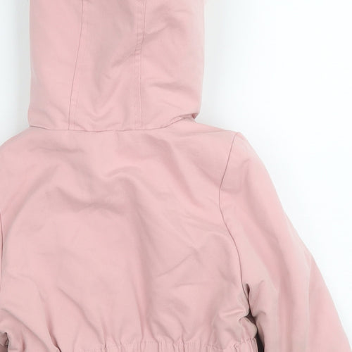 Disney Girls Pink Parka Jacket Size 3-4 Years Zip