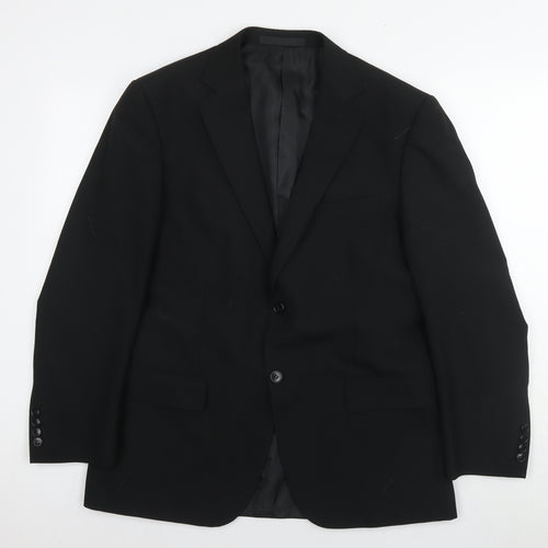 Marks and Spencer Mens Black Polyester Jacket Suit Jacket Size 40 Regular