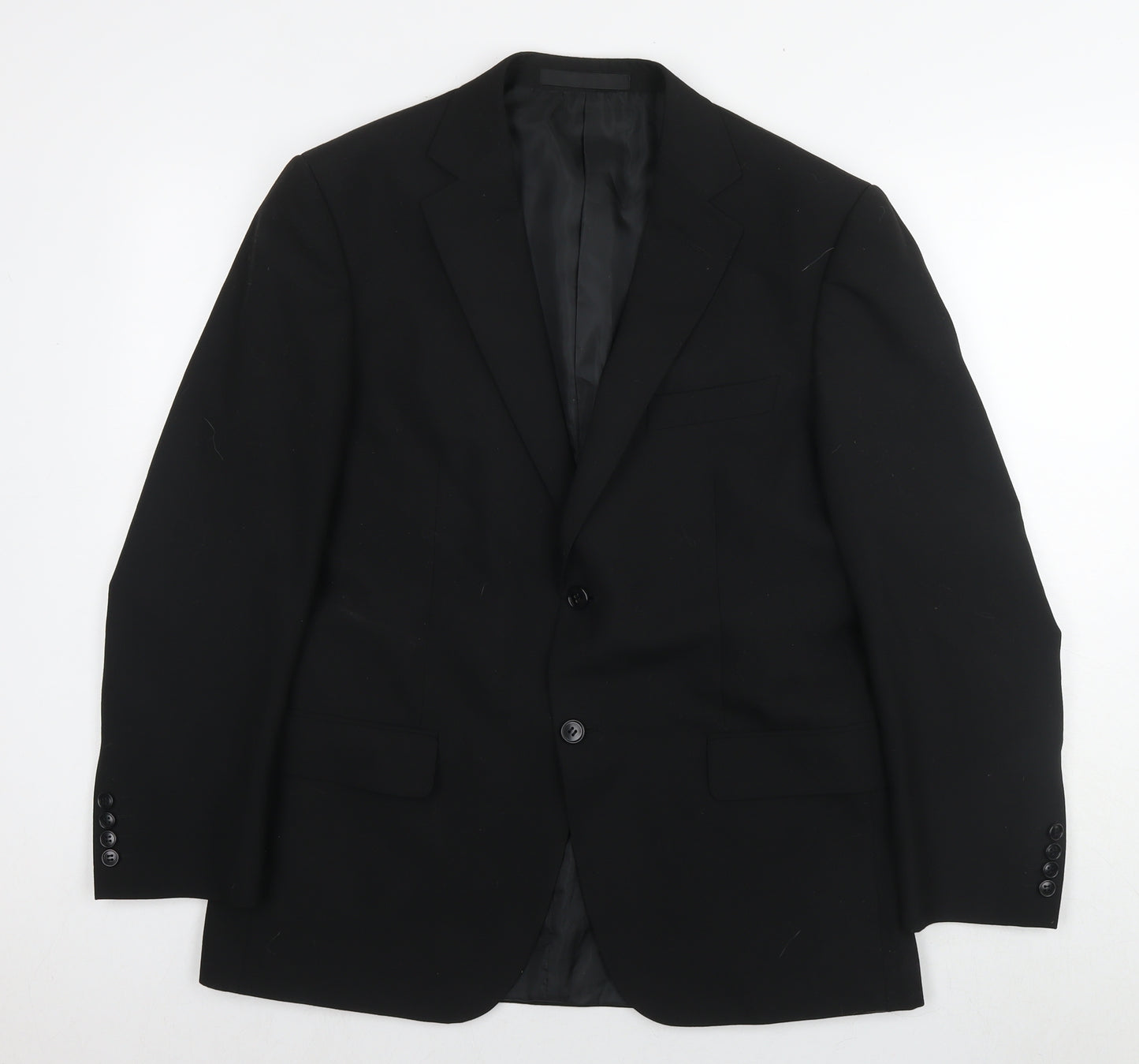 Marks and Spencer Mens Black Polyester Jacket Suit Jacket Size 40 Regular