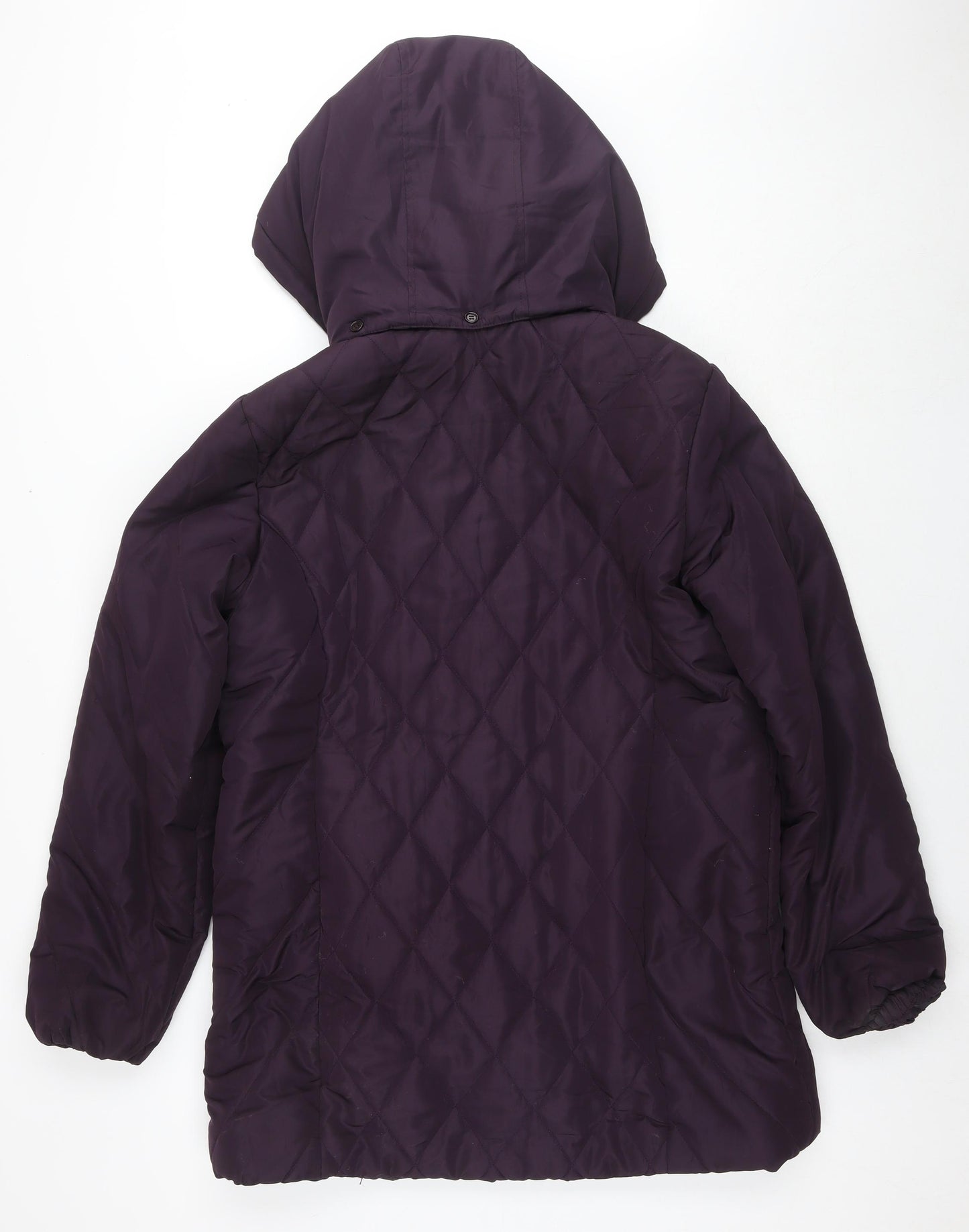 EWM Womens Purple Quilted Coat Size 16 Zip