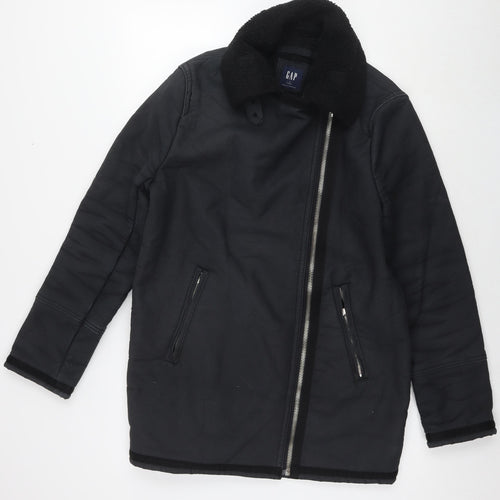 Gap Womens Black Overcoat Coat Size S Zip